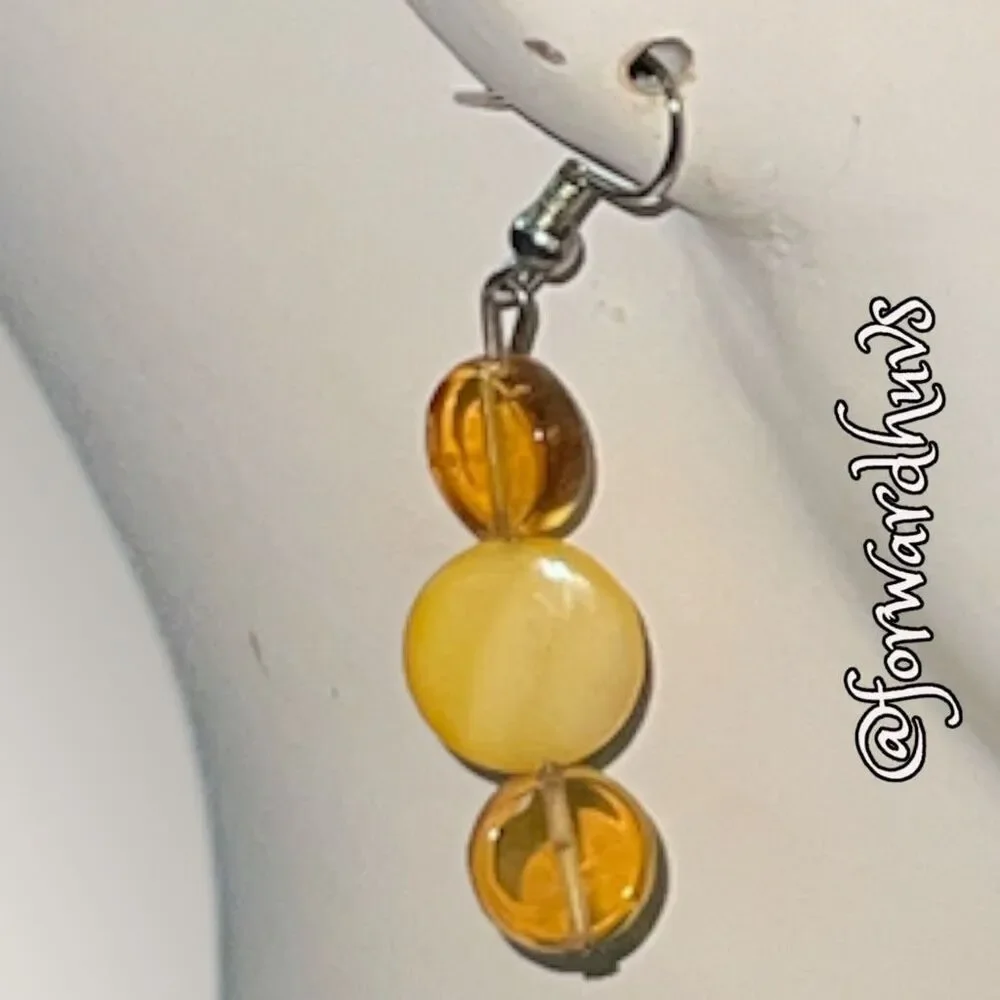 Artesian Crafted Glass Disc Drop Earrings